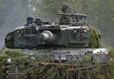 Leopard main battle tank (a trademark of Krauss-Maffei Wegmann